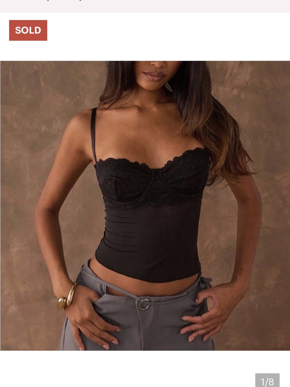 Black Lace Bustier Cami Top - Women's Intimates M